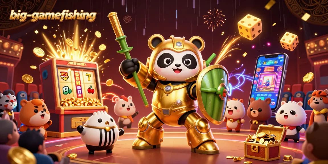 Experience big-gamefishing excitement with vibrant 3D casino gaming action illustration.
