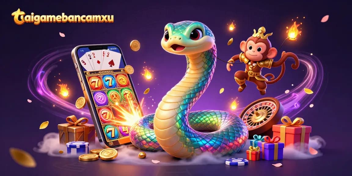 Engage with taigamebancaanxu through a captivating 3D illustration of vibrant gaming elements.