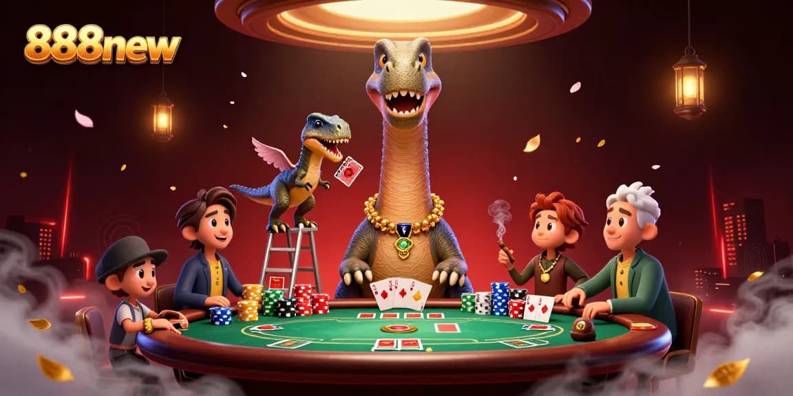 Experience the thrilling atmosphere of 888new with a vibrant casino scene featuring exciting poker action.