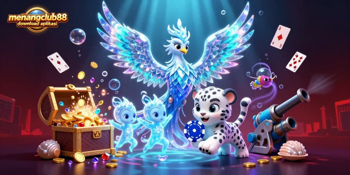 Experience the thrill of winning at menanggclub88 download aplikasi with our unique 3D casino scene featuring playful characters.
