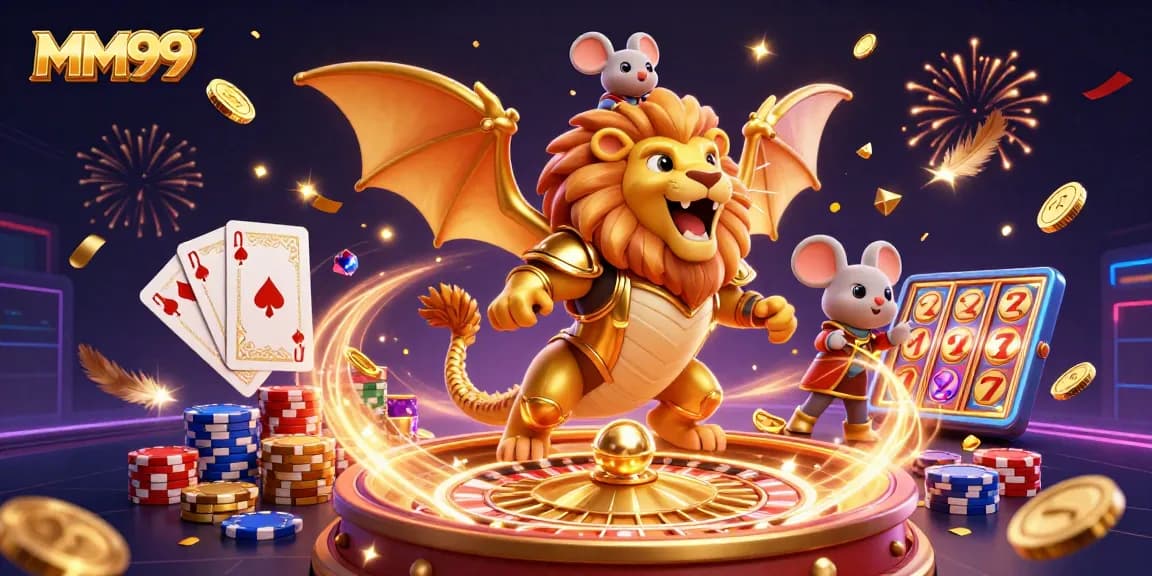 Win big at MM99 with dynamic games and a triumphant chimera guardian illustration.