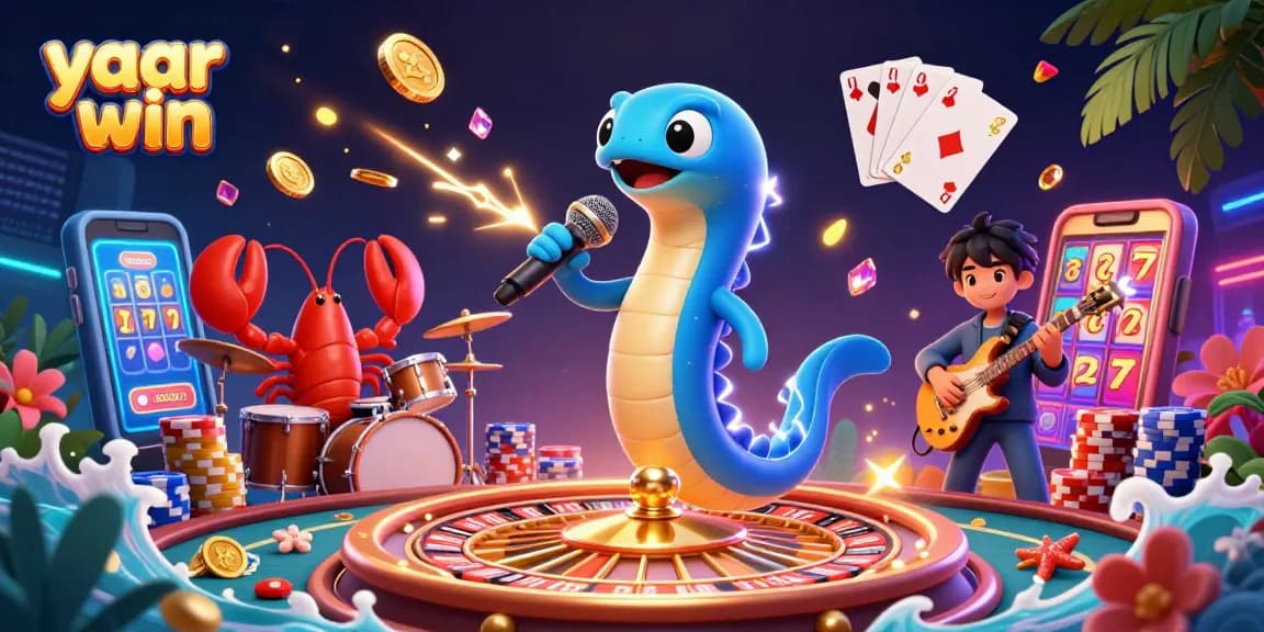 Experience the thrill of yaar win as the electric eel DJ entertains with stunning casino visuals.