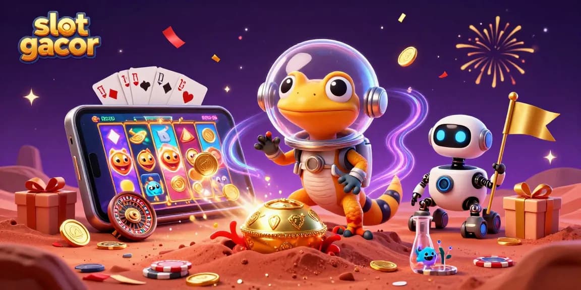 Experience thrilling wins with slot gacor as Martian gecko discovers a hidden casino on Mars.