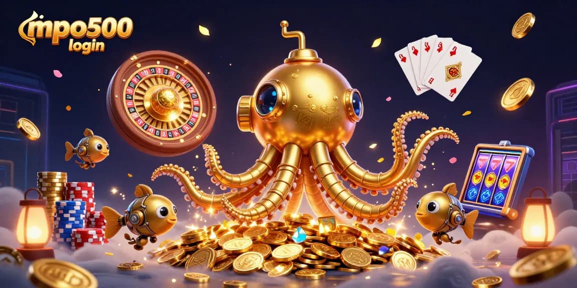 Engage in winning gameplay with mpo500 login featuring a dynamic casino scene bursting with excitement.