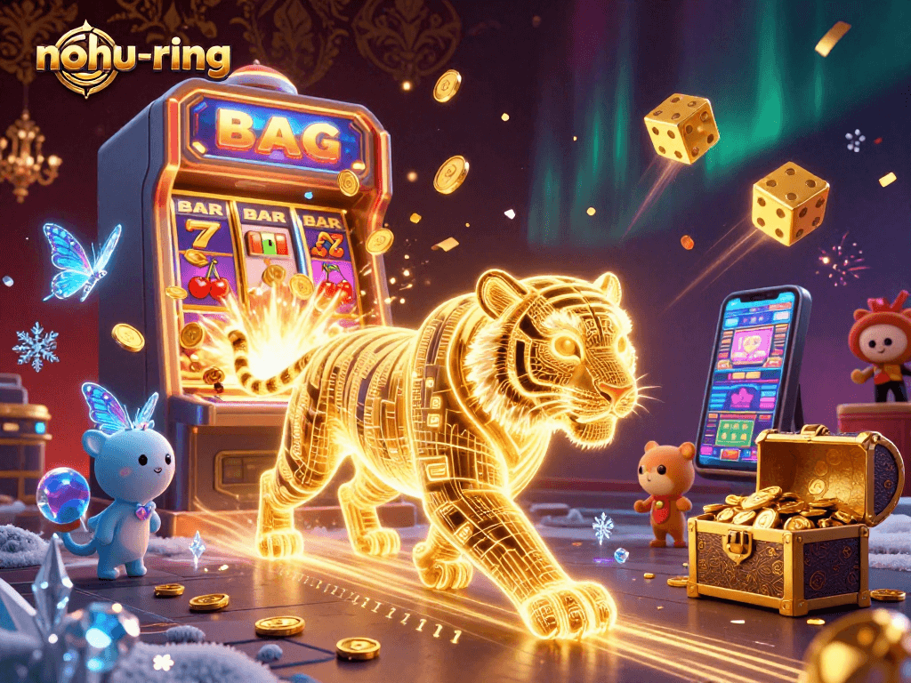 Win big with nohu-ring at an energetic digital casino scene bursting with excitement and jackpots.