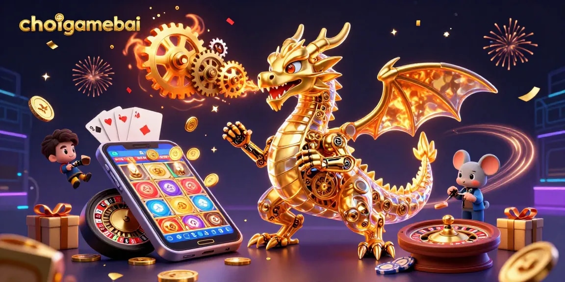Experience thrilling gameplay at choigamebai with vibrant slot games and dynamic illustrations of winning moments.