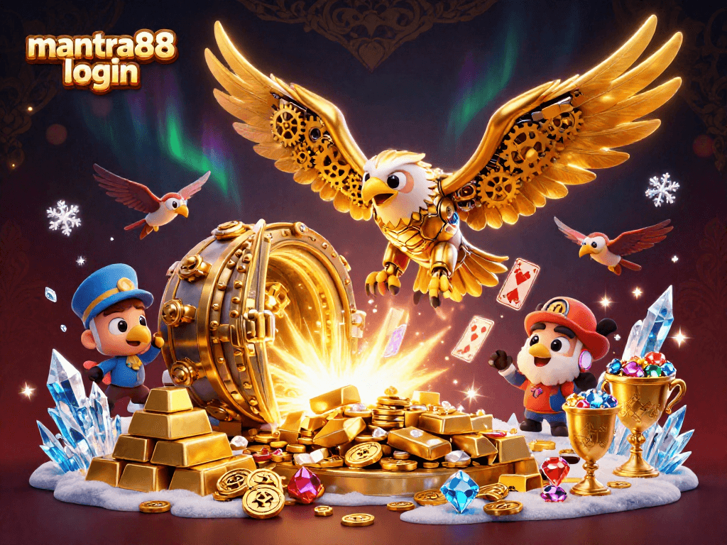 Engage with mantra88 login for seamless online gaming, illustrated in a vibrant casino scene with dynamic visuals.