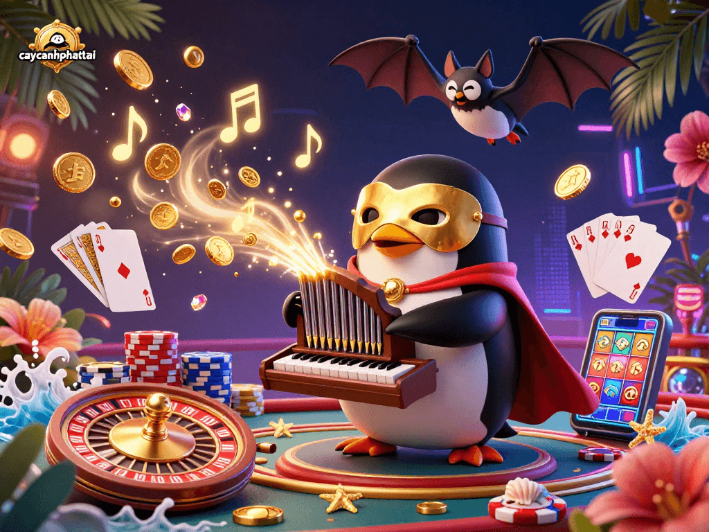 Experience caycanhphattai with a vibrant 3D cartoon illustration showcasing the thrilling gaming environment.