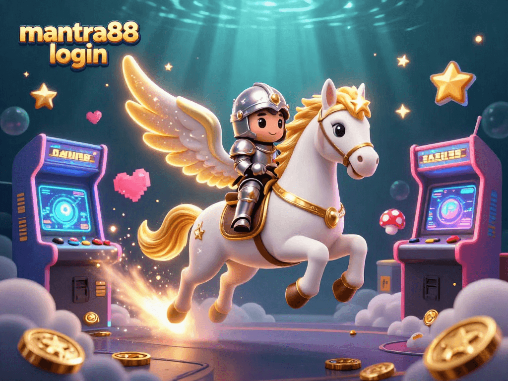 Experience the excitement of mantra88 login in this vibrant 3D casino scene, featuring dynamic characters and gaming elements.