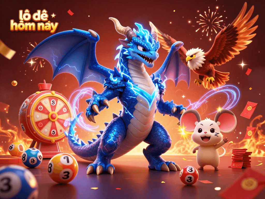Engage in lô đề hôm nay with vibrant lottery balls and festive elements celebrating wins.