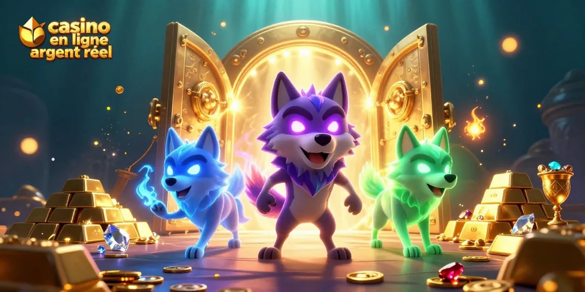 Vivez l'excitation du casino en ligne argent réel avec un loup spectral et des richesses scintillantes.