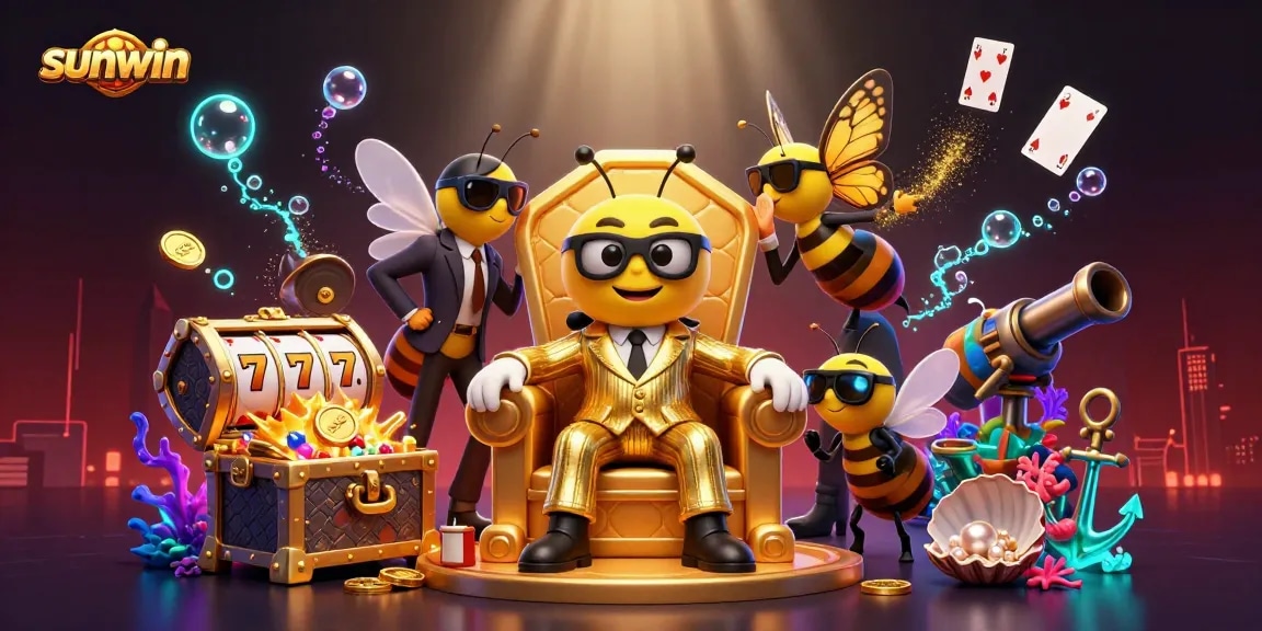 sunwin offers thrilling slot reels and dynamic gaming scenes with vibrant characters and rich details