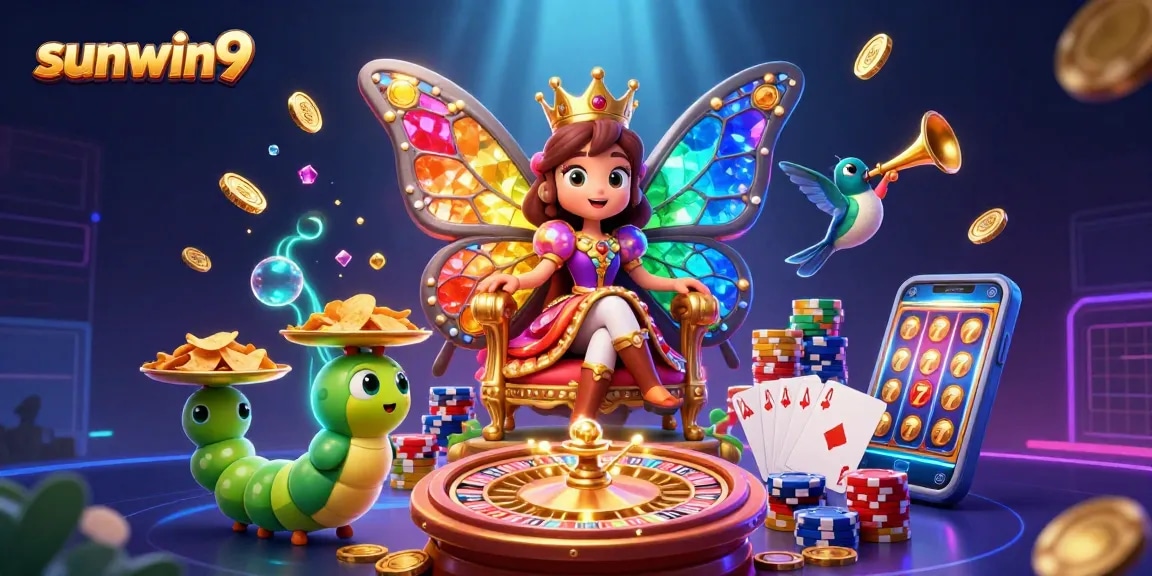 Experience gaming excitement with sunwin9 in this vibrant casino fantasy scene.