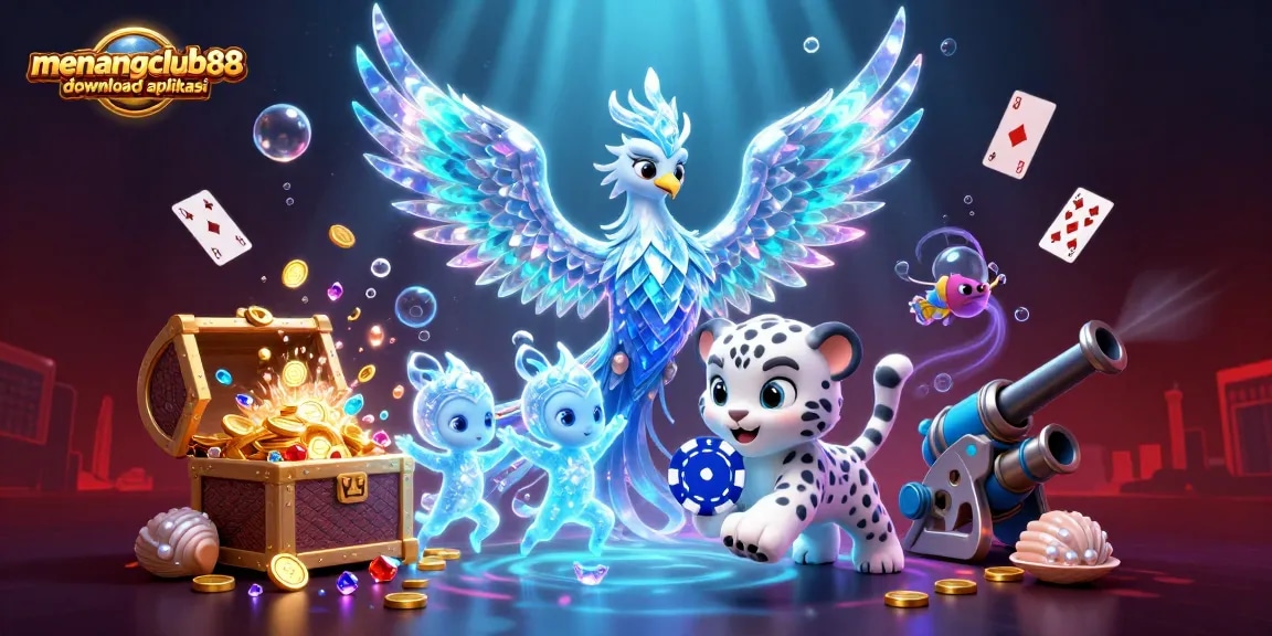 Experience the thrill of winning at menanggclub88 download aplikasi with our unique 3D casino scene featuring playful characters.