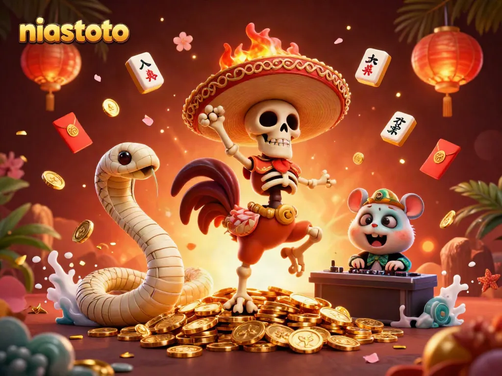 Experience vibrant casino action with niastoto's colorful characters and gaming elements.