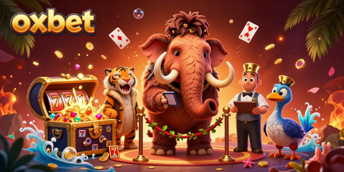 Experience the vibrant casino scene at oxbet with a woolly mammoth bouncer and treasures in play.