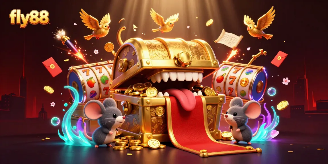 Spin to win with fly88's vivid jackpot adventures in a colorful casino scene.