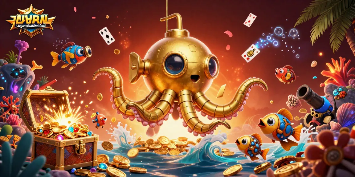 Engage with the taigamebaidienthoai underwater treasure hunt featuring gold coins and vibrant gems.