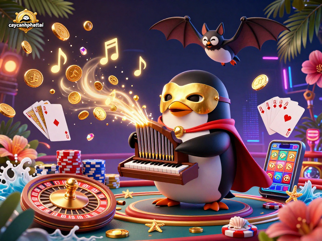 Experience caycanhphattai with a vibrant 3D cartoon illustration showcasing the thrilling gaming environment.