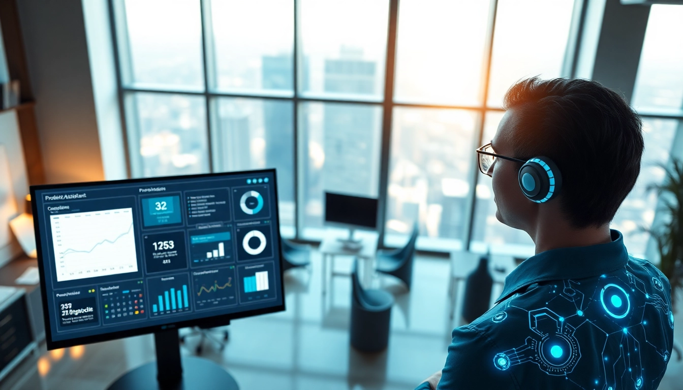Showcasing an executive assistant alternative AI in a modern office, enhancing productivity and efficiency.