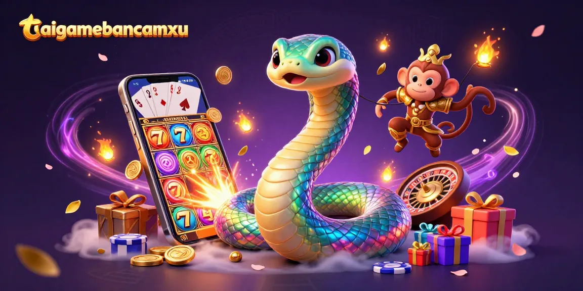 Engage with taigamebancaanxu through a captivating 3D illustration of vibrant gaming elements.