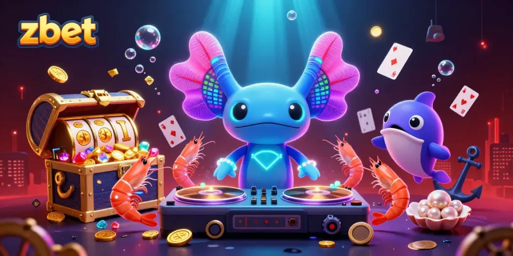 Experience thrilling gaming with zbet in this vibrant underwater casino scene.