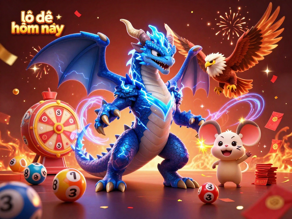 Engage in lô đề hôm nay with vibrant lottery balls and festive elements celebrating wins.