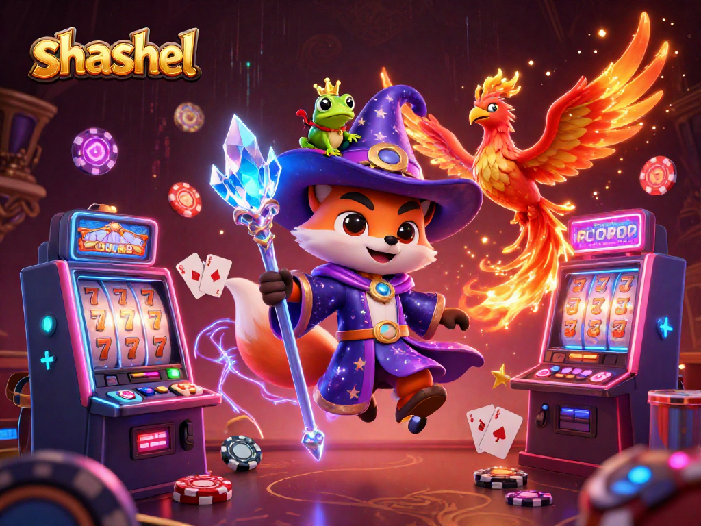 Experience thrilling gameplay with Shashel’s vibrant 3D casino illustration featuring enchanting characters.