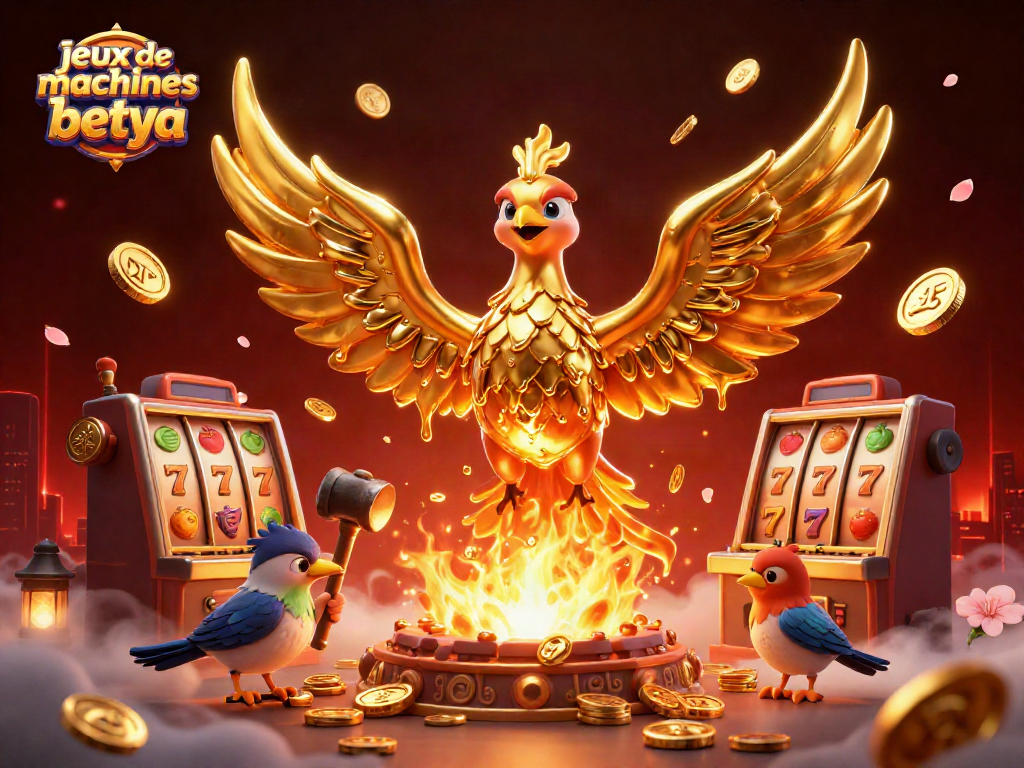 Engage with jeux de machines à sous betya showcasing golden phoenix and vibrant slot elements.