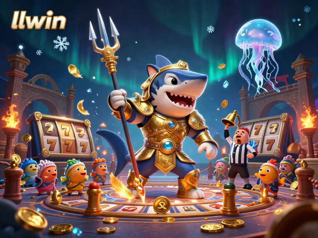 Experience an exciting game at llwin with a tiger shark championing the underwater arena.