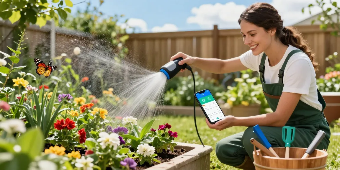 wifi sprinkler controller in action, enhancing garden care with technology