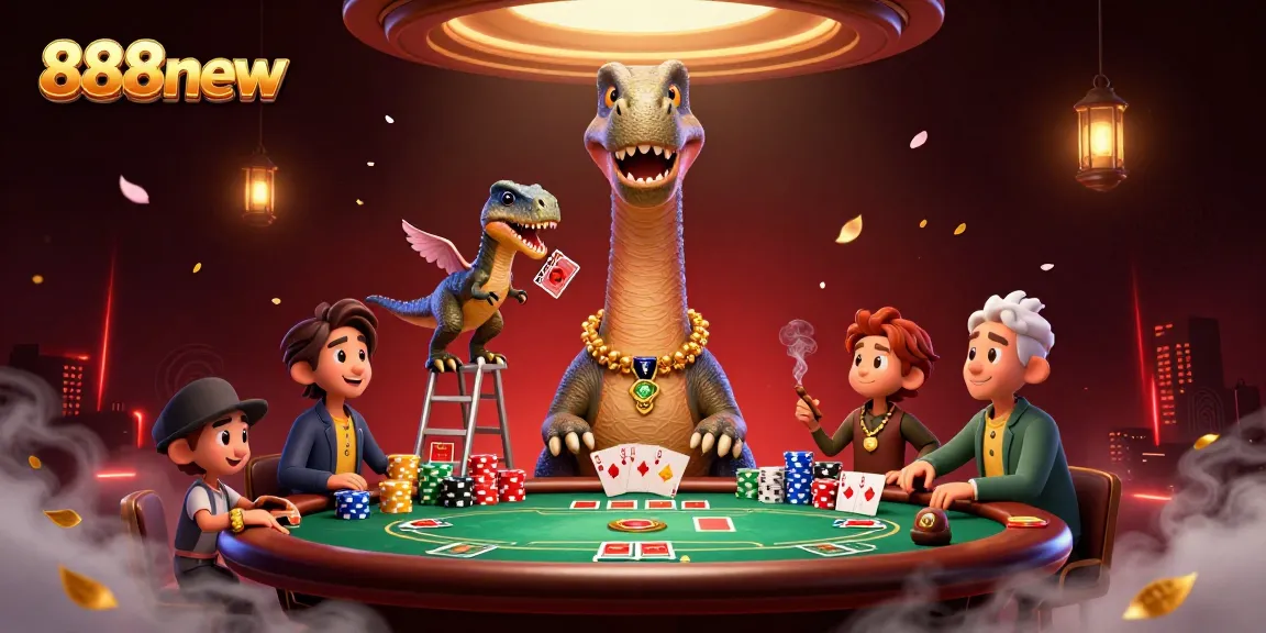 Experience the thrilling atmosphere of 888new with a vibrant casino scene featuring exciting poker action.