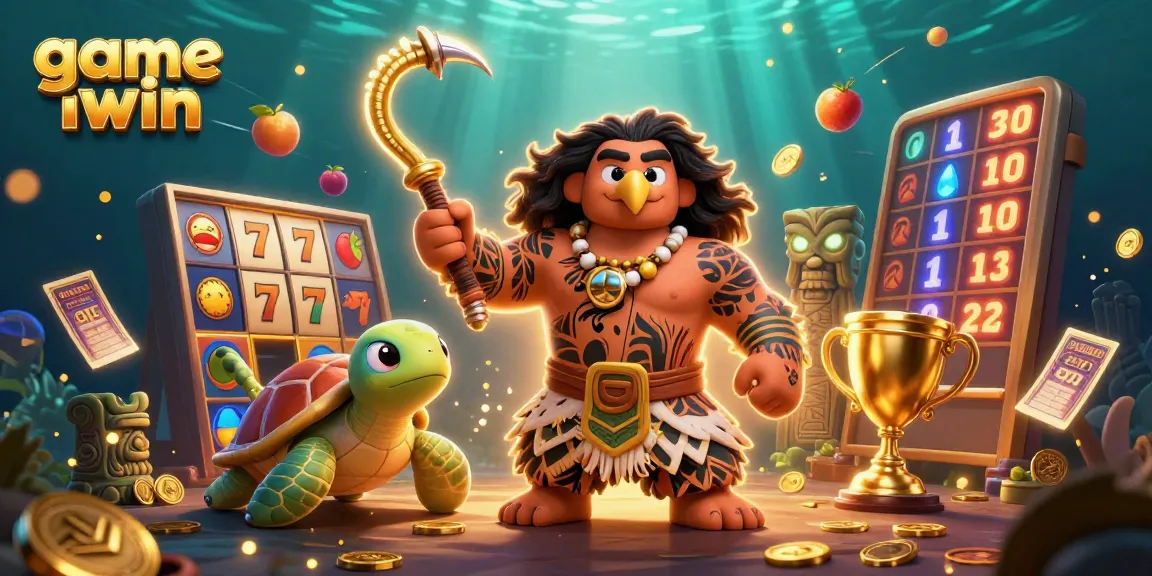 Engage in game iwin with a dynamic casino scene featuring cartoon characters and thrilling slot elements.