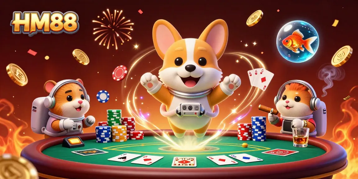 HM88 players enjoying dynamic floating gaming in a vibrant online casino atmosphere.