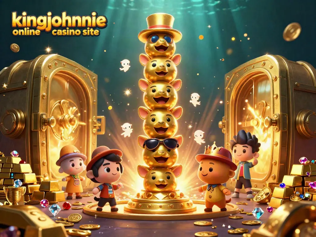 Experience vibrant gaming at the kingjohnnie online casino site with lively cartoon characters and treasure.