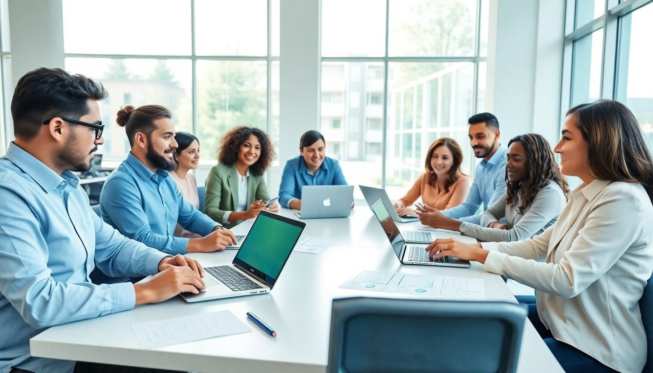 Achieve Your Goals With AI through collaborative goal-setting in a modern office.